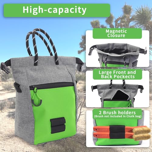 UpSent Bouldering Chalk Bucket, Large Chalk Bag for Rock Climbing & Bouldering, Magnetic Closure