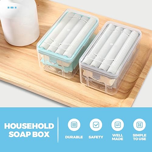 Ciieeo Soap Box with Foaming Roller Soap Dish Holder 4.80 Inch for Bathroom Kitchen Bar Storage Keeps Dry and Clean