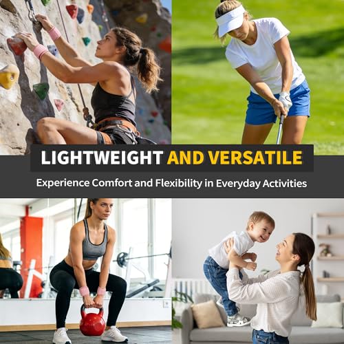CAMBIVO 2 Pack Wrist Brace for Carpal Tunnel with wraps, Pink | Wrist Support, Adjustable Wrist Wraps for Weightlifting, Tendonitis, Pain Relief, Sleeping, Night, Gym, Neoprene, Both Hands - color: Pink