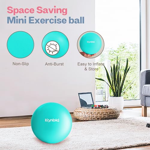 kisnbld Small Exercise Ball, 9 Inch Mini Pilates Ball, Anti Burst and Slip Resistant Mini Yoga Ball for Stability, Fitness, Physical Therapy, Stretching & Core Strength Workout at Home Gym & Office - color: 2Green