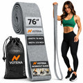 76 Inch Extended Length Resistance Bands - Heavy Duty Elastic Fabric & Natural Rubber Long Workout Loop for Pull Up Assist, Vertical Jump Training, Mobility & Full Body Fitness - color: Gray