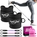 WALITO Ankle Resistance Bands with Cuffs, Exercise Bands for Legs and Butt, Booty Workout Equipment for Kickbacks and Hip Fitness Training - color: Black