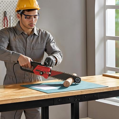 SPECRAFT 96" Adjustable Heavy Duty Workbench with 4 AC Outlet and 2 USB Ports Power Outlets, 6000 Lbs Capacity, Rubber Wood Top for Garage, Workshop, Office - color: Black, size: Standard/96"x24"