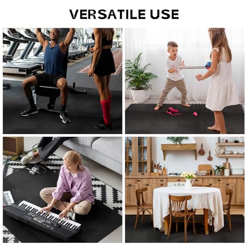 Starfavor Sound Absorbing Interlocking Floor Mats Pads 18 Pcs - Fits 4 * 6ft Drum Mats, 15.7" x 11.8" Anti-Vibration Sound Proof Puzzle Felt Padding - Protect Hardwood Floor - size: 45.3''×66.5‘’
