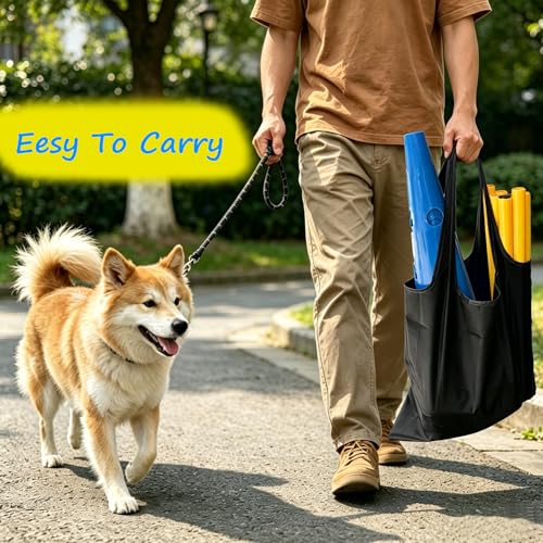 TNZMART Agility Hurdles Dog Jumps and Weave Poles Training Equipment Set Adjustable Dog Cones Obstacle Course for Backyard Portable Canine Exercise Kit with Carry Bag (Mix 4, 19 in) - size: 19 in