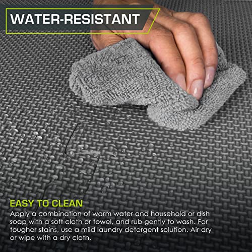 ProsourceFit Weaved Pattern Extra Thick Exercise Puzzle Mat 1-inch, EVA Foam Interlocking Tiles for Protective, Cushioned Flooring for Home and Gym Equipment; Gray, 72 SQ FT, 18 Tiles - color: Grey, size: 18 Pack (72 SQ FT)
