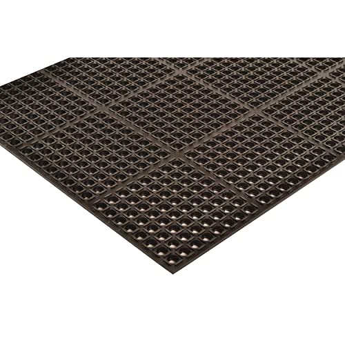 NoTrax 543S0023BL 543 Cushion-Tred 2' x 3' Black Safety Anti-Fatigue Drainage Mat - size: 7/8 inches x 2 feet x 3 feet