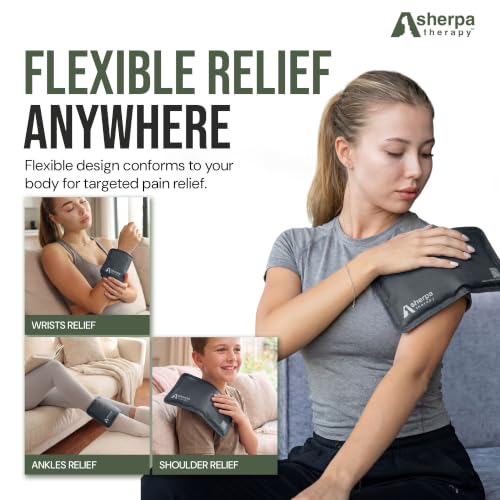 Small Flexible Gel Ice Packs for Injuries Reusable - Soft Hot and Cold Packs for Injuries for Ankle, Hand, Wrist, Head Pain Relief - 5" x 10" - 2PK - Grey - size: Small (2 pack), style: Grey