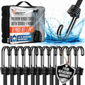 24 Inch Bungee Cords with Hooks - 12Pcs Bungie Set Heavy Duty Outdoor | Black Bunjee Chords 2 ft - Strong Bungee Straps UV & Weather Resistant - Rubber Bungy Cords 200lb Strength - size: 24” (12 Piece)
