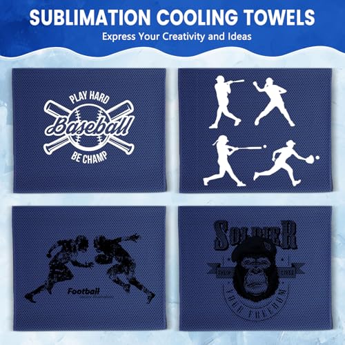 Hosuly 100 Pack Cooling Towels, 40"x12" Cooling Towels for Neck and Face Breathable Soft Chilly Sweat Rag Microfiber Sport Rags for Gym Yoga Golf Running - color: Dark Blue