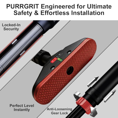 Adjustable Doorway Pull Up Bar No-Screw 440lbs | Fits 29.1-37.4in (74-95cm) door frames with 360° lock & foam pads + 2 spare pads. Home chin-up - color: Burgundy