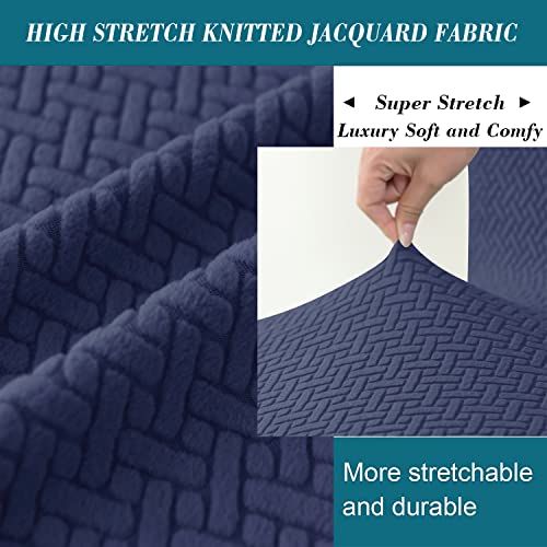 HFCNMY Bar Stool Covers with Backs,4 Pack Stretch Bar Stool Chair Covers,Jacquard Bar Stool Covers,Washable Bar Chair Covers Swivel Barstool Covers Slipcovers with Back Blue - color: Blue