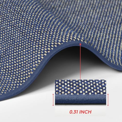 Artoid Mode Washable Non Slip Blue Kitchen Rugs and Mats Set of 2, Rubber Backing Absorbent Kitchen Mats for Floor Front of Sink - 17x29 and 17x47 Inch - color: Blue, size: 17" x 29" /17" x 47"