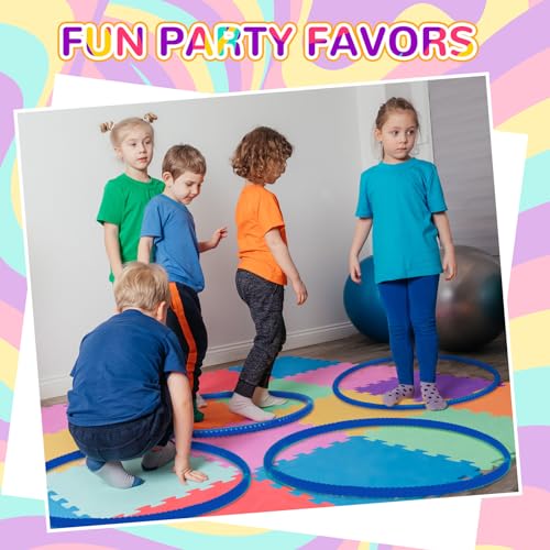 Shappy 6 Pcs Exercise Hoop Detachable Adjustable Plastic Toy Playground Toys Colored Hoop Circles for Teens Games Gymnastics Dog Agility Equipment Party Decor - color: Royal Blue, size: 23 Inch