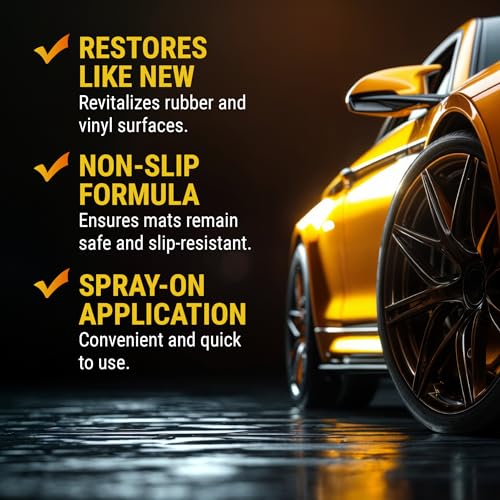 McKee's 37 - Floor Mat & Cargo Liner Rejuvenator | 2-in-1 Rubber Rejuvenator & Car Floor Mat Cleaner for Auto Detailing, Water-Based Formula (22oz) - size: 22 Fl Oz (Pack of 1)