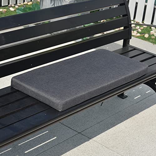 60x14 Inch Bay Window Seat Cushions Indoor Furniture Non Slip Washable Kitchen Dining Bench Cushion with Zipper, Dark Grey - color: Dark Grey, size: 60x14 Inch
