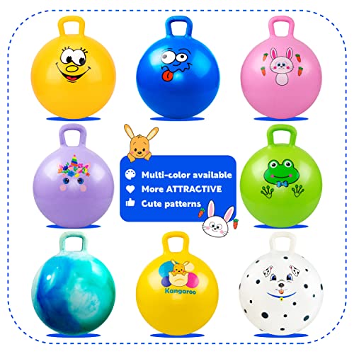 Hopper Ball, Bouncing Ball with Handle, 20 Inches Jumping Hoppity Hop Toys, Sit and Bounce on Toys for Boys and Girls Gifts - color: Blue Smile, size: Age:7-12(20''/50cm)
