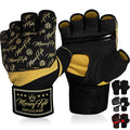 Quick Gel Boxing Wraps Under Boxing Gloves - Kickboxing MMA Muay Thai - Fist, Knuckle, Wrist Wrap Protection Inner Glove Hand Wraps - Men Women Kids - color: Black/Gold, size: Large-X-Large