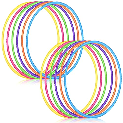 Sratte 6 Pcs Exercise Hoop Detachable Adjustable Plastic Hoops Snap Together Toy Ring Color Playground Toys for Girls and Boys Party Games, Sports, Exercise, Dog Training(28 Inch,Simple Colors) - color: Simple Colors, size: 28 Inch