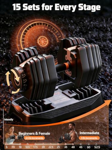 2026 New 15-in-1 Adjustable Dumbbell Set 105/52.5lb – Instant Weight Swap, Storage Box, Non-Slip, 3-Yr Service - color: Black Silver