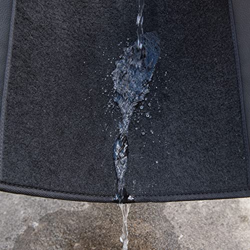 CAR PASS Waterproof Universal Fit Car Floor Mats, Faux Leather Car Carpet Mats, Black Car Mats with Anti-Slip Nibbs Backing & Driver Heel Pad Fit for SUV,Vans,sedans, Trucks,Set of 4pcs(All Black) - color: All Black