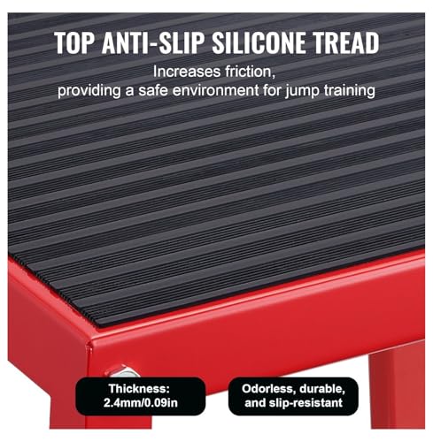 Plyometric Jump Box 12 Inch - Steel Plyometric Box for Fitness, Agility Training - Home Gym Exercise Step Platform - Strength & Conditioning - Red