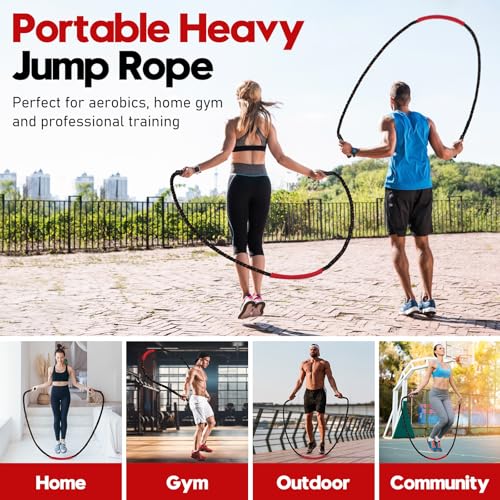 Weighted Jump Rope for Men and Women, 3lb 4lb 5lb Adult Heavy Skipping Rope, Jumprope for Fitness,Workout Equipment, Fitness Equipment for Home Gym Exercise,Improve Strength and Building Muscle - style: 3lb OrangeBlack