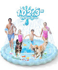EPN Splash Pad for Kids, 102.3" Extra Large Sprinkler Play Mat, Thick PVC Water Splash Pad for Toddlers & Kids Ages 4-8, Outdoor Backyard Summer Water Toy for Lawn and Beach Play - style: 102.3"