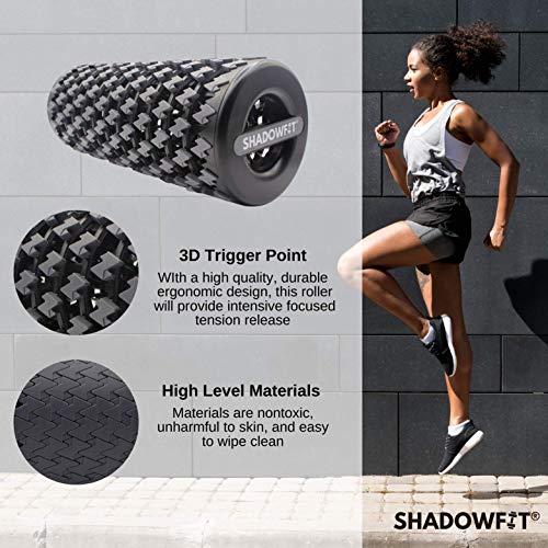 Adjustable Shadowfit Foam Roller Equipment for Sore Muscle, Tissues ∣ Massage Rollers for Maximum Tension Relief ∣ High Density Foam for Deep Tissue Pain Relief, Thigh, Arms (Red) - color: Red