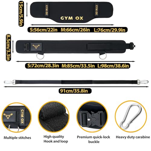 2-in-1 Weightlifting Belt & Dip Belt with Quick-Release Aluminum Buckle - Hybrid Squat Belt for Core Support & Weighted Pull Up Belt with High-Strength Strap - Heavy Duty Neoprene Gym Belt for Men & Women - size: M (28"- 32.5")