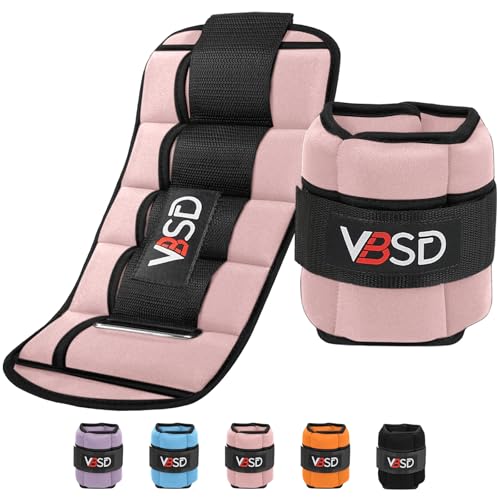 VBSD Adjustable Ankle Weights for Men Women, 2 4 6 8 10 lbs 1 Pair Leg Weight Straps, Weighted Ankle Weight Set with Removable Sandbags for Walking Running Yoga Physical Therapy Gym Home Workout - color: Pink, size: 2LBx2