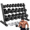 Dumbbell Sets with Rack, Rubber Hex Dumbbells, 160/220/280/360/450/550LBS, Hand Weights with Chrome Handle for Strength Training - color: 550lbs with Rack