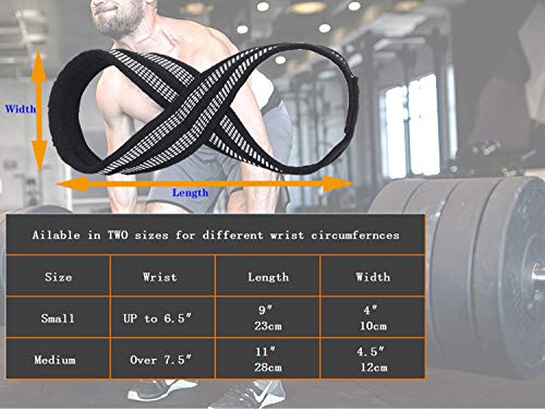 Figure 8 Lifting Straps for Deadlift,Weightlifting,Strongman,& Cross Training Strong Weightlifting Wrist Wraps - color: Black, size: Small