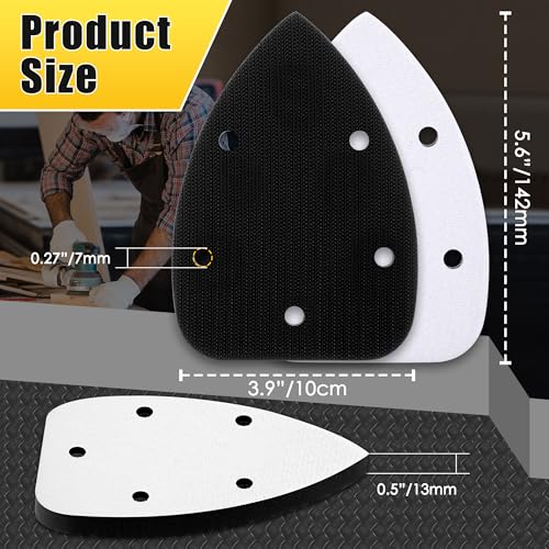 5 Pcs 5 Holes Foam Sanding Pads with Hook and Loop Backing Sander Mouse Detail Sanding Interface Pad to Increasing Flexibility and Balancing Pressure - color: Black and White, size: 5 Holes