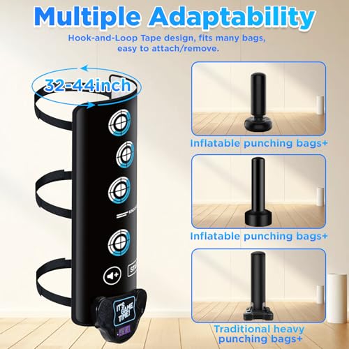 Interactive Punching Bag Boxing Music Pad, 6-Level Mode Punching Target Game with LED Lights and Score Display, Fun Fitness Training Equipment for Enhance Reflex/Strength(No Boxing Bag)