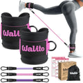 WALITO Ankle Resistance Bands with Cuffs, Exercise Bands for Legs and Butt, Booty Workout Equipment for Kickbacks and Hip Fitness Training - color: Black pink