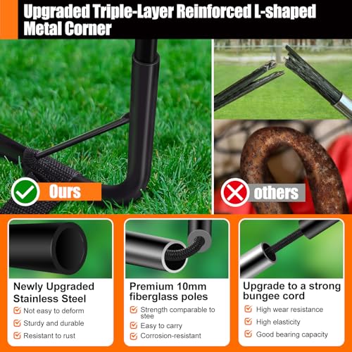 Kids Soccer Goals for Backyard Set - 2 Pack of Portable Pop Up Soccer Nets with Ball,Cones,Complete Training Equipment Kit for Toddler,Youth,Kids Age 3-14,Outdoor Sports Game - color: Orange Black, style: 6x4 FT