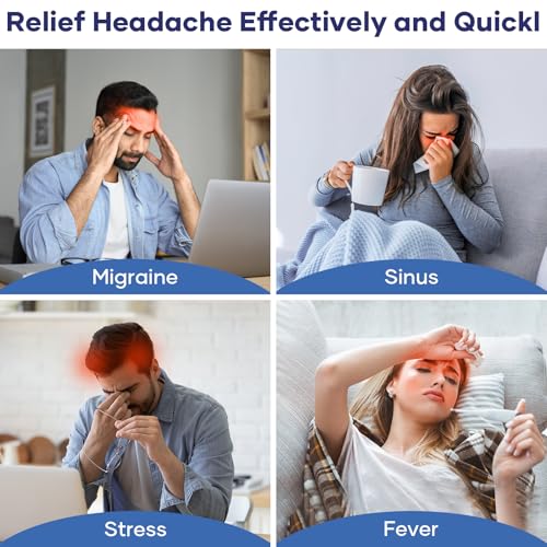 Qnoon Migraine Relief Cap, Headache Relief Cap Mask Products, Cooling Odorless Gel Ice Head Wrap for Tension, Stress,Hangover & Puffy Eyes