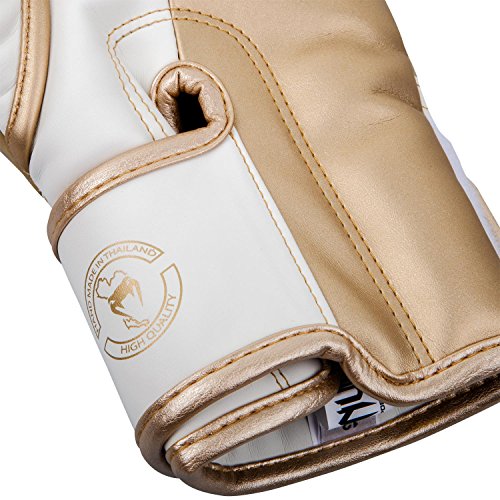 Venum Elite Boxing Gloves - color: White/Gold, size: 10-Ounce