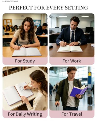 JOHSBYD Journal for Women - A5 Lined Hardcover Notebook and Diary for Teen Girls, 200 Pages 100GSM Bleedproof Paper, Inspirational Back to School College Supplies (Purple) - color: Purple