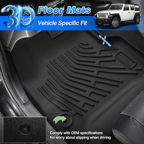 Wrangler TJ Floor Mats - Car Mats for Jeep Wrangler TJ 1997-2006, All Weather Floor Mat for Wrangler TJ Accessories, Heavy Duty Rubber Mats, Car Accessories - size: 2)Jeep Wrangler TJ【1997-2006】