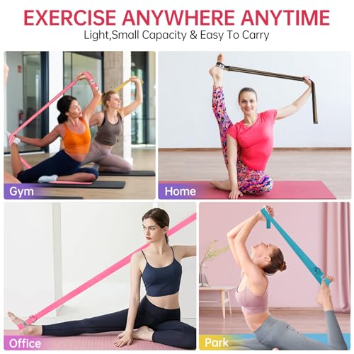 Yoga Exercise Adjustable Straps 8FT with Durable D-Ring for Pilates & Gym Workouts | Hold Poses, Stretch, Improve Flexibility & Maintain Balance - color: Mixed color D