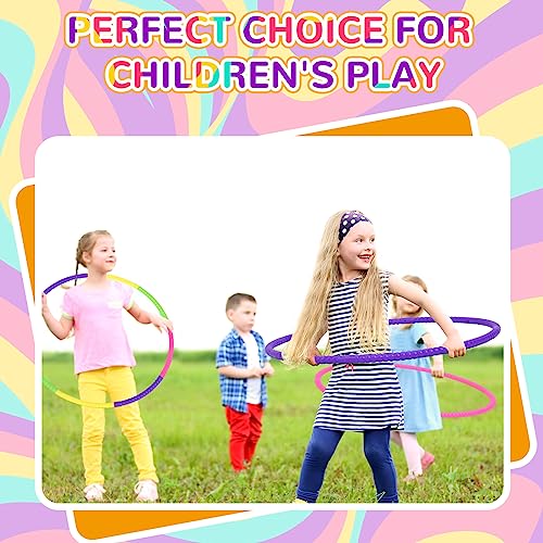 Sratte 12 Pcs Toy Hoop for Kid Detachable Adjustable Toy Hoop Colored Exercise Ring Plastic Circle for Kid Teen Gymnastics Dog Agility Equipment, Require Self Assembly(Simple Colors, 28 Inch) - color: Simple Colors, size: 28 Inch