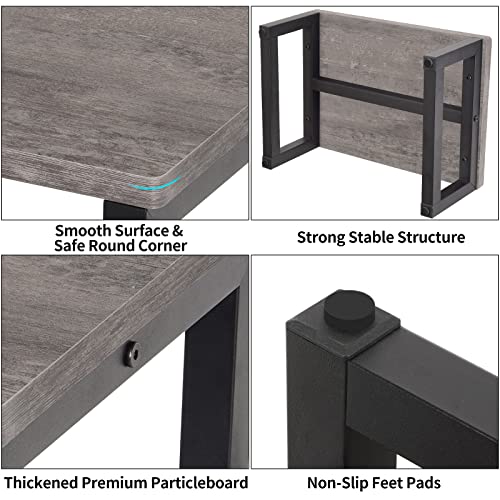 Snughome Wooden Step Stools for Adults Kids, Solid Wooden Bedside Step Stool Adults Hold Up to 350 lb, One Step Foot Stool for Kitchen, Bedroom, Living Room, Bathroom - Self-Assembly(Grey) - color: Gray