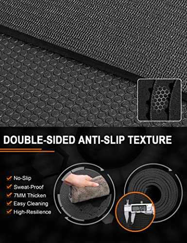 Large Exercise Mat 8'x5'|12'x6'|6'x4'|6'x2' Workout Mat for Home Gym Mats Exercise Heavy Duty Gym Flooring Fitness Mat Large Yoga Mat Cardio Mat for Weightlifting, Jump Rope, MMA, Shoe-Friendly - color: 12'x6'Black