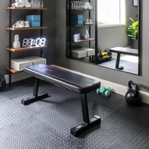 Elevon Puzzle Exercise Gym Flooring Mat, EVA Interlocking Foam Tiles Workout Mat for Home Gym, Fitness Equipment, MMA, Gymnastics, Shock-Absorbing Exercise Mat, Multi-Color - color: Black, style: 3/4"Th, 24 Tiles (96 Sq Ft)