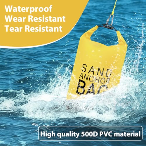 Phoncoo Sand Anchor Bag, 2 in 1 Jet Ski Anchor Kit for Float with Adjustable Buoy, Waterproof Dry Bag for Jetski, Kayak, Boat, Water Sports - color: Yellow-1pack