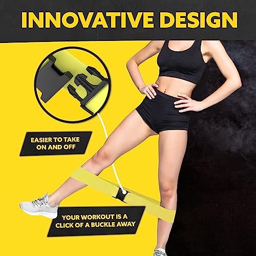 Tribe Lifting Fabric Resistance Bands for Working Out - 5 Exercise Bands Set for Legs and Glutes - Booty Bands for Women and Men - Thick Cloth Workout Bands for Physical Therapy, Hip Training - color: Multicolor Buckle