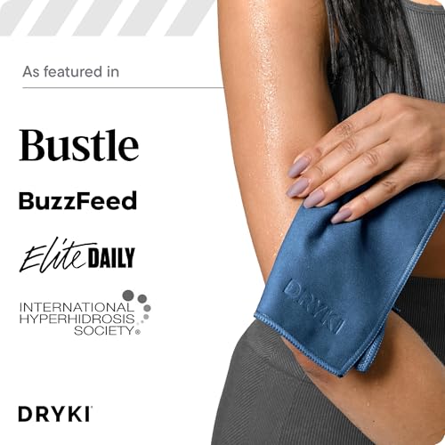 DRYKI Pocket-Sized Sweat Towels - The Original Sweat Absorbing Handkerchiefs - Quick-Dry Microfiber Sweat Rags for Face, Hands, & Body - Men & Women - Gym, Sports, and Work (Blue: 5 Pack) - color: *Coastal Blue