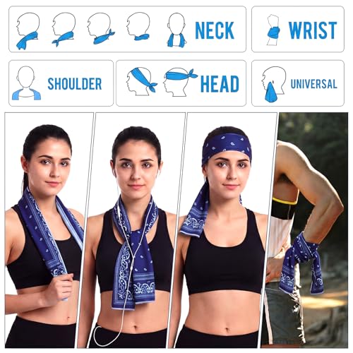 12 Pcs Paisley Cooling Towel for Neck and Face, 40 x 12 Inch Soft Microfiber Breathable Chilly Ice Towel, Stay Cool Sweat Rags for Sports Biking Hiking Running Yoga Golf Camping - style: Paisley